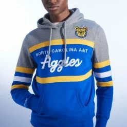 Hot Sale 😍 Men's Mitchell & Ness NCAA North Carolina A&T Hoodie Sweatshirt Blue 🎁