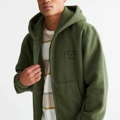 Wholesale 🌟 Men's Dark Seas Fleece Full Zip Sweatshirt Green 👏