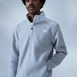 Outlet 😀 Men's The North Face Alpine Polartec 200 Quarter-Zip Jacket Grey 💯