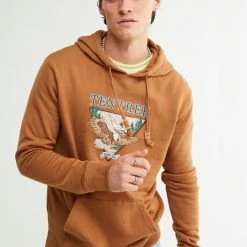 Brand new 🔔 Men's Tentree Cabin Crest Hoodie Sweatshirt Orange 👍