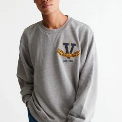 Best Sale 😀 Men's Vans Slack Time Crew Neck Sweatshirt Grey 👏