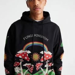 Promo 😍 Men's CHNGE Fungi Kingdom Hoodie Sweatshirt Black 🔥