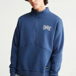 Promo 🧨 Men's Native Youth Oskar Half-Zip Sweatshirt Blue 🧨