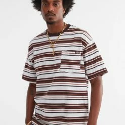 Best Pirce 🧨 Men's Dickies Striped Tee Chocolate ✨