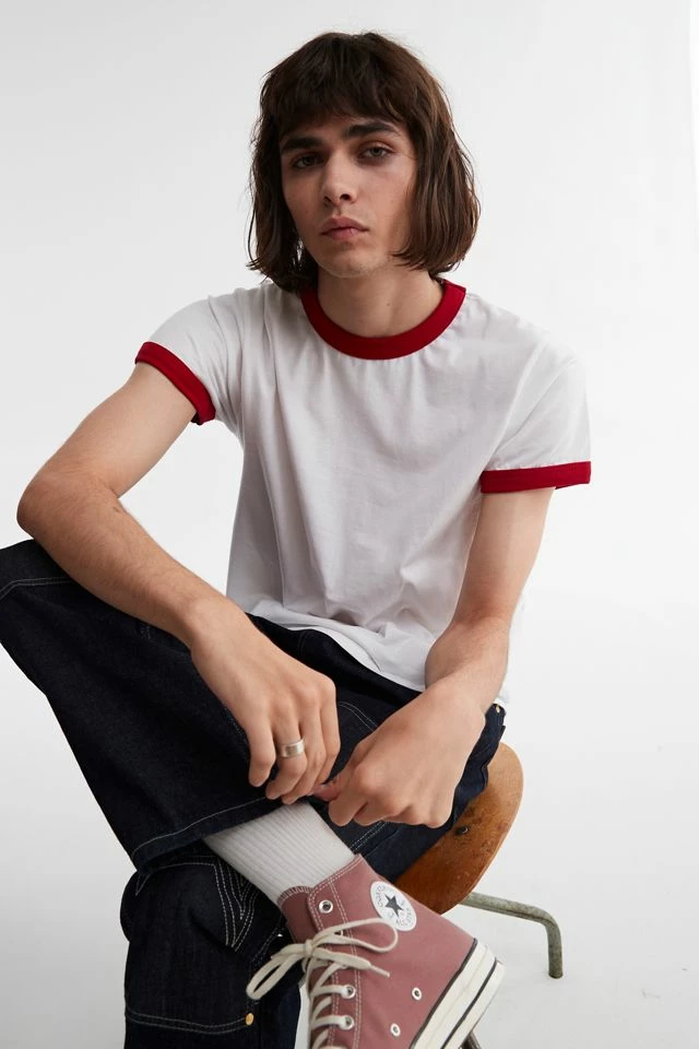 Promo π Men's Peau De Loup UO Exclusive Ringer Tee White π - Image 3