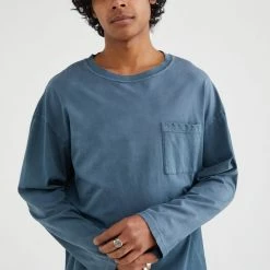 New ✔️ Men's BDG Distressed Long Sleeve Pocket Tee Dark Grey ⭐