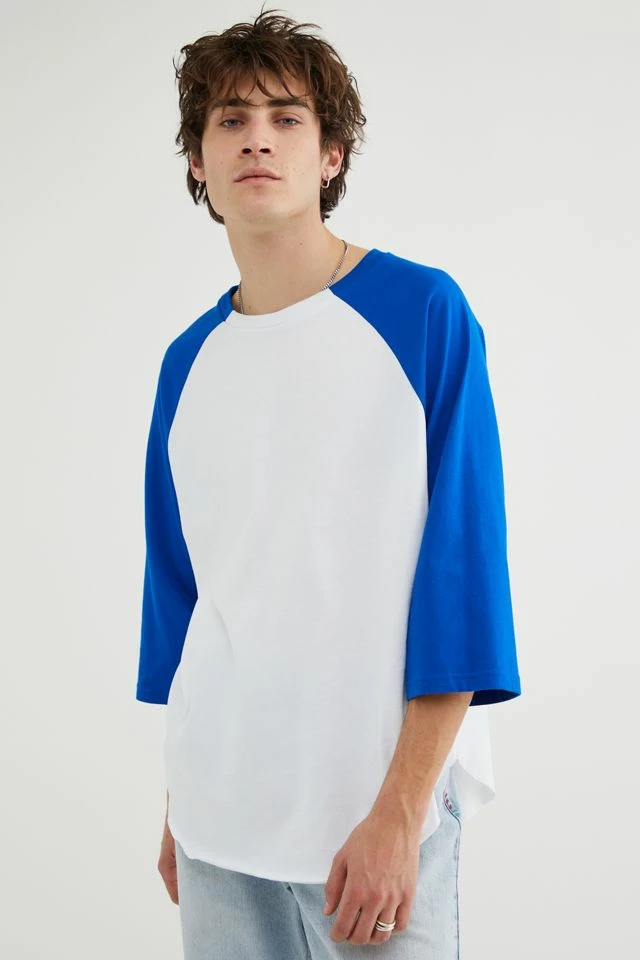 Cheapest 🛒 Urban Outfitters Men's UO ⚾ Baseball Tee Blue ✔️