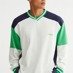 Outlet ⌛ Iets Frans... Men's Iets Frans… Paneled Long Sleeve Tee White 🎁