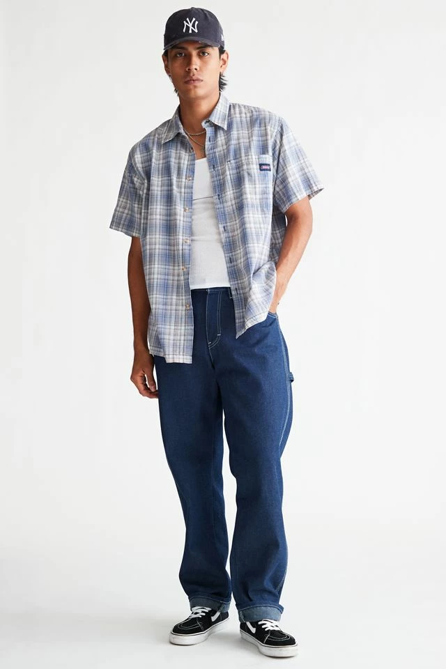 Best deal 😉 Men's Urban Renewal Vintage Dickies Plaid 👚 Shirt Blue 😉 - Image 2