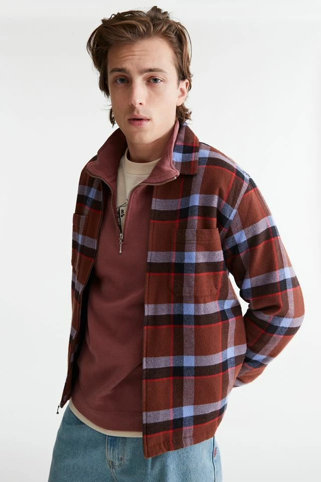 Promo ๐ฅ Men's OBEY Lloyd ๐ Shirt Jacket Brown Multi โค๏ธ