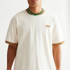 Coupon 😍 Men's THRILLS Oversized Fit Ringer Tee Cream 🥰