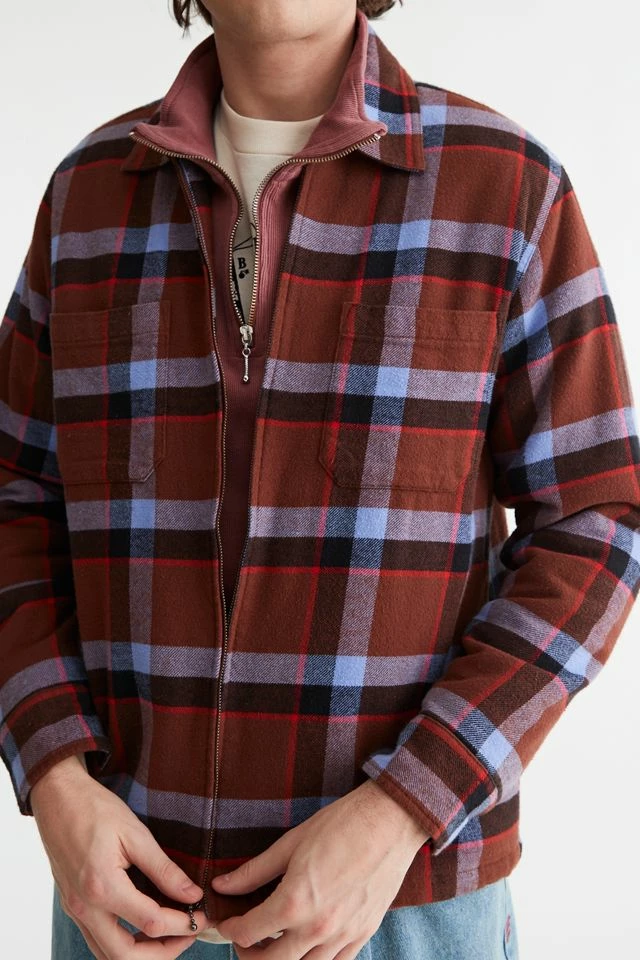 Promo ๐ฅ Men's OBEY Lloyd ๐ Shirt Jacket Brown Multi โค๏ธ - Image 4