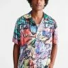 Promo 👏 Urban Outfitters Men's UO Abstract Doodle Rayon 👕 Shirt Assorted ⭐