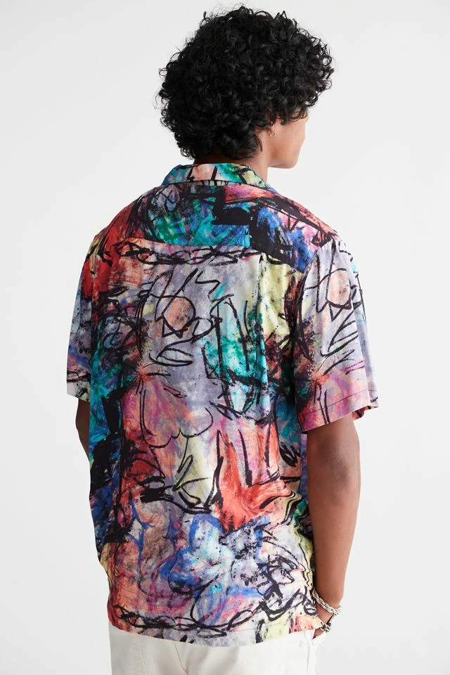 Promo ๐ Urban Outfitters Men's UO Abstract Doodle Rayon ๐ Shirt Assorted โญ - Image 3