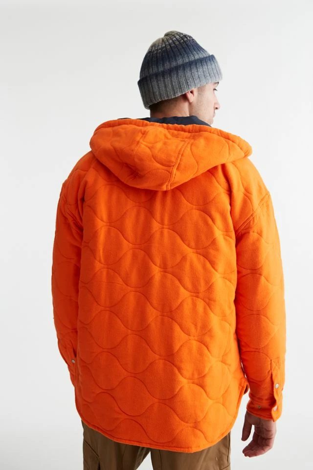 Best Sale π Men's BDG Flannel Quilted Hooded π Shirt Jacket Orange π - Image 4