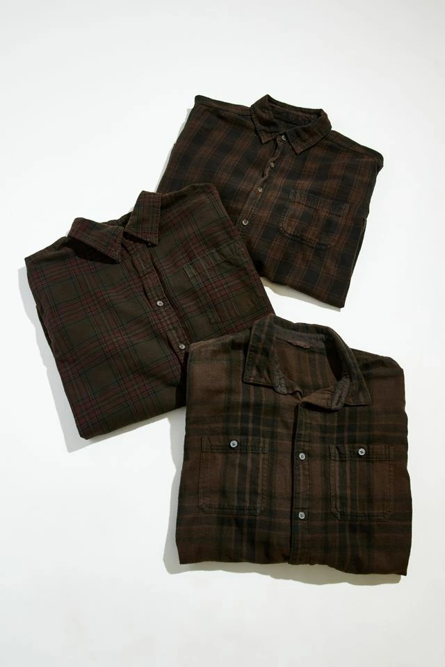 Cheapest ๐ Men's Urban Renewal Remade Overdyed Flannel ๐ Shirt Brown ๐