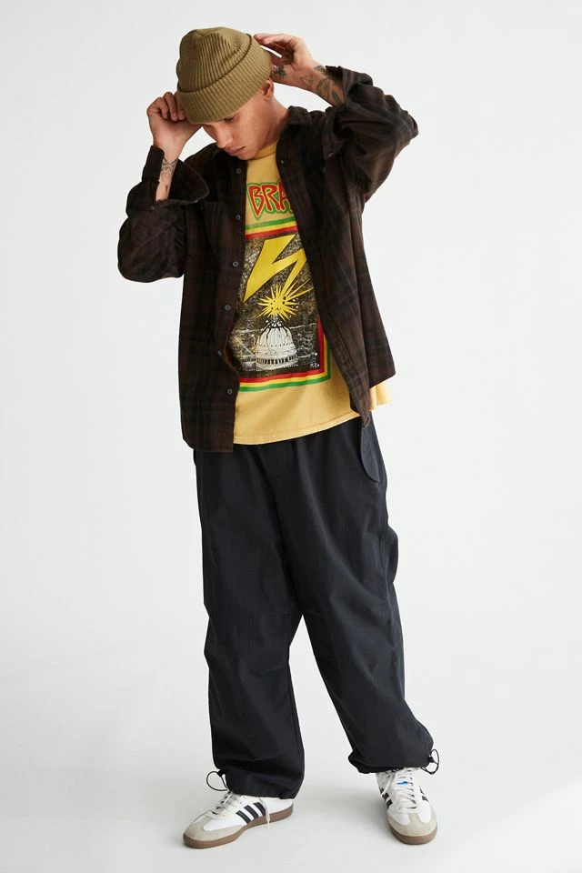 Cheapest ๐ Men's Urban Renewal Remade Overdyed Flannel ๐ Shirt Brown ๐ - Image 3