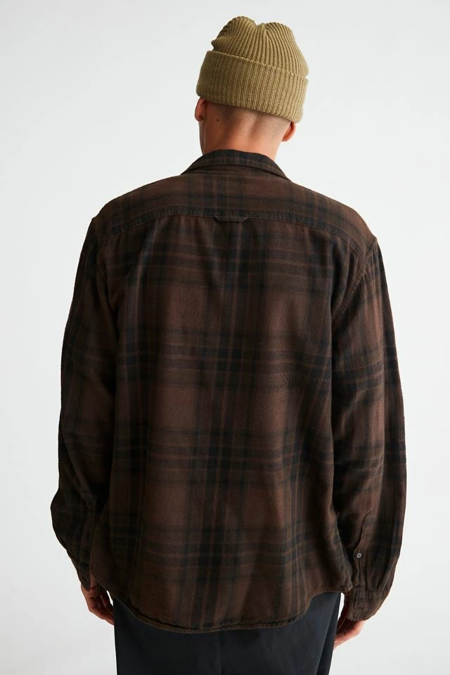 Cheapest ๐ Men's Urban Renewal Remade Overdyed Flannel ๐ Shirt Brown ๐ - Image 4