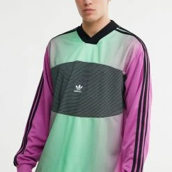 Wholesale 🌟 Men's Adidas Goal Keeper Long Sleeve Jersey Tee Green Multi 😍