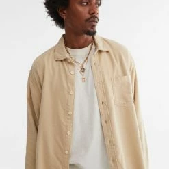 Best deal 😀 Men's BDG Cameron Solid Raw Hem Button-Down 👚 Shirt Taupe 😉