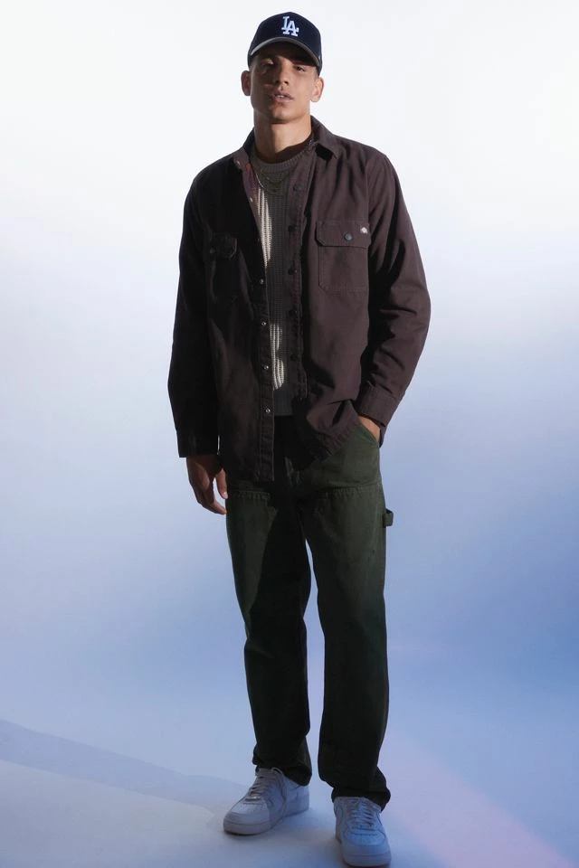 Promo π Men's Dickies Flannel Lined Duck Canvas π Shirt Jacket Chocolate π₯° - Image 2