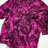 Cheap 🔥 Urban Outfitters Men's UO Y2K Flocked Dragon Satin 👚 Shirt Pink ✨