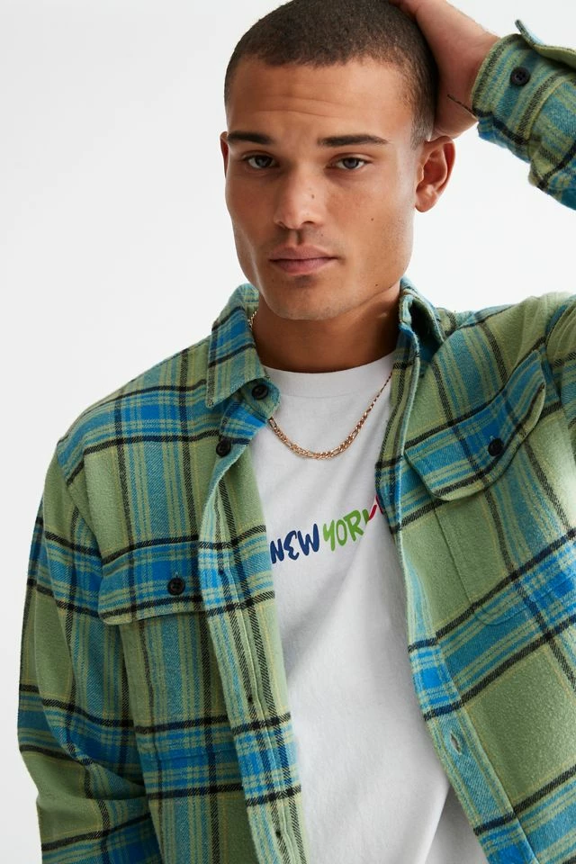 Best reviews of 🔔 Men's OBEY Eugene Plaid Flannel 👕 Shirt Lime 👍 - Image 4
