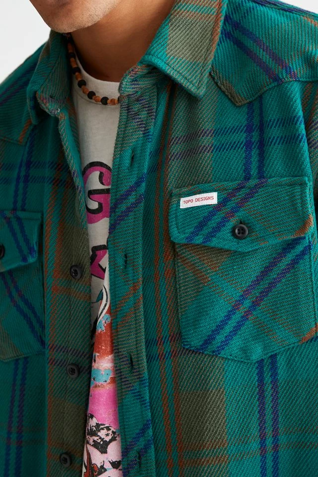 Best Pirce ๐ฅฐ Men's Topo Designs Mountain Heavyweight ๐ Shirt Green Multi โค๏ธ - Image 4