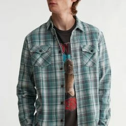 Outlet 🧨 Men's Katin Fred Flannel 👕 Shirt Light Grey 🔥