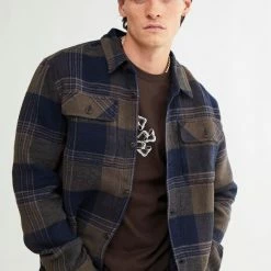 Promo 🌟 Men's Tentree Heavyweight Flannel 👚 Shirt Jacket Green Multi 😉