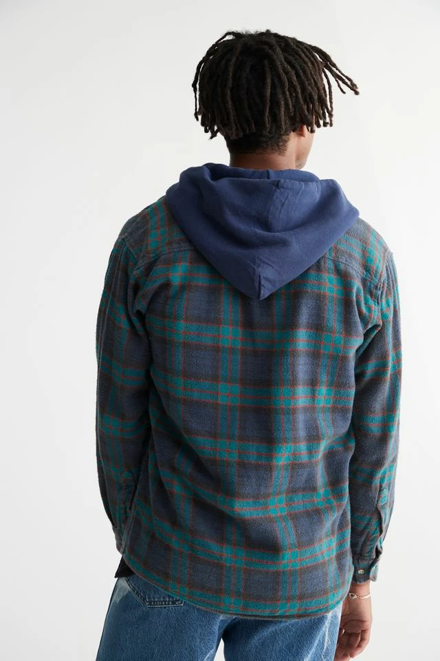 Coupon โญ Men's Urban Renewal Remade Hooded Heavy Flannel ๐ Shirt Green ๐ฏ - Image 5