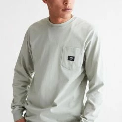 Buy π Men's Vans Woven Patch Pocket Long Sleeve Tee Khaki βοΈ