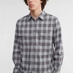 Cheapest 🧨 Men's Dickies Flannel Button-Down 👚 Shirt Black Multi 😀