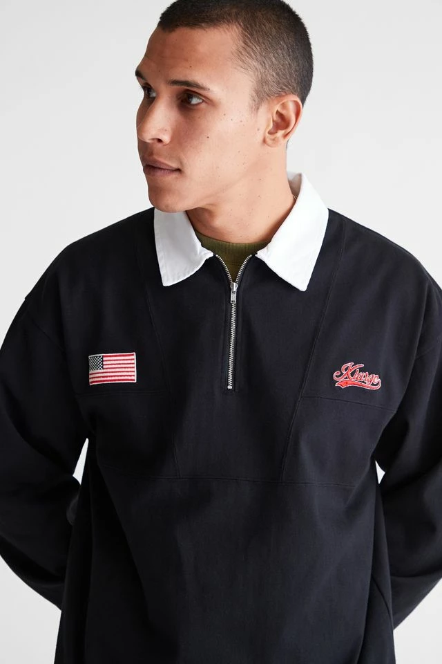 Budget ๐ Men's XLARGE Embroidered Rugby ๐ Shirt Black ๐ฅฐ - Image 3