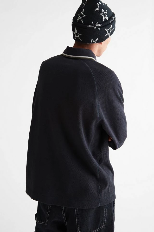 Budget π€© Urban Outfitters Men's UO Fisheye Heavyweight Long Sleeve Polo π Shirt Black π - Image 3