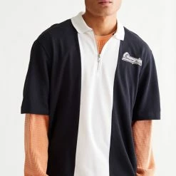 Hot Sale 🥰 Men's Champion Zip Polo 👕 Shirt Black 😍