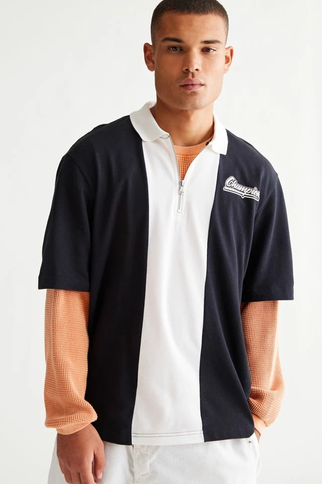 Hot Sale ๐ฅฐ Men's Champion Zip Polo ๐ Shirt Black ๐