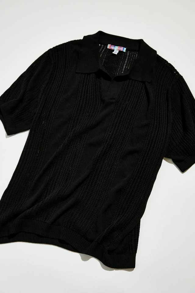 Promo ๐ Urban Outfitters Men's UO Director Popover Polo ๐ Shirt Black โจ - Image 3