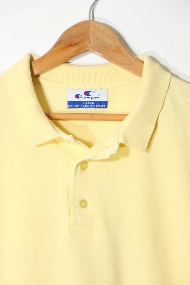 New ๐ฅฐ Men's Vintage Champion Pique Polo ๐ Shirt Yellow ๐ฏ - Image 2