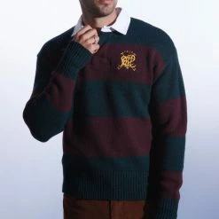 Best Sale 🤩 Men's Polo Ralph Lauren Rugby Sweater Purple Multi 🤩