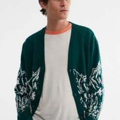 Best Pirce 🎉 Men's GUESS ORIGINALS Randy Mountain Cardigan Green 👍