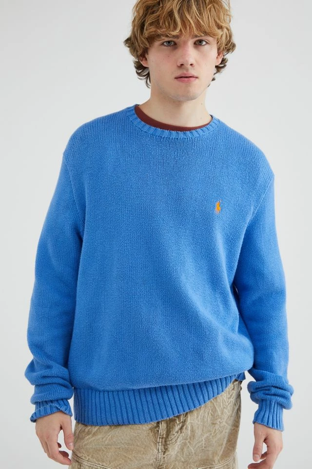 Best deal ๐ Men's Urban Renewal Vintage Polo Ralph Lauren Crew Neck Sweater Blue ๐ - Image 3