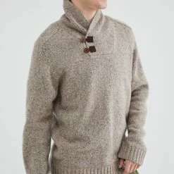 Cheapest 🔔 Men's Fjallraven Lada Shawl Collar Sweater Taupe 🔥