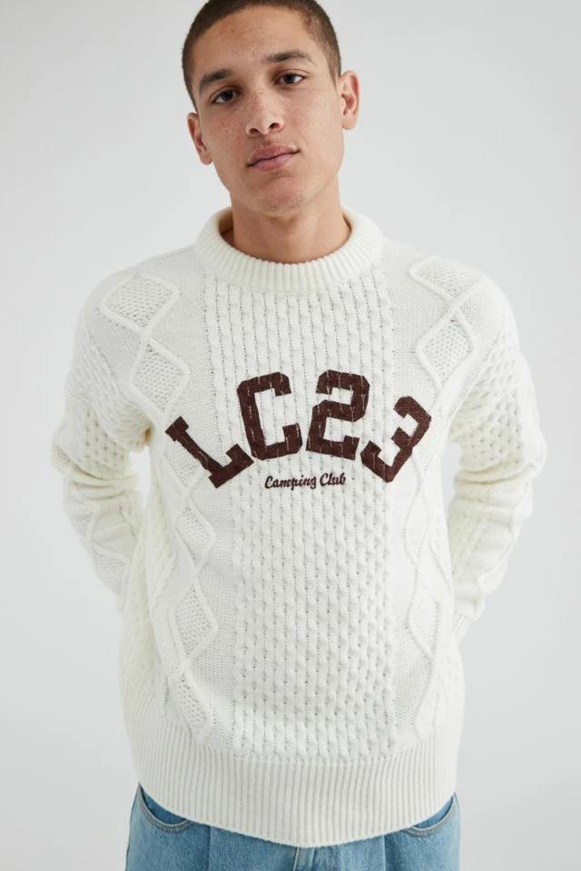 Cheap ๐ Men's LC23 Printed Fair Isle Sweater Cream โจ