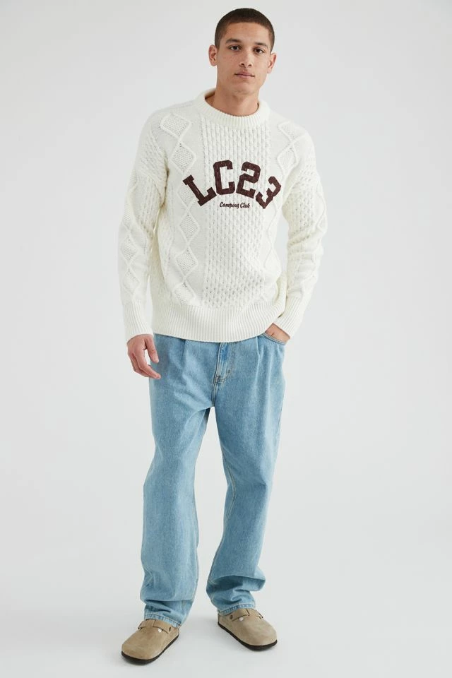 Cheap ๐ Men's LC23 Printed Fair Isle Sweater Cream โจ - Image 2