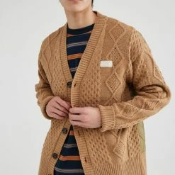 Top 10 🔥 Men's LC23 Quilted Cardigan Light Brown ⭐