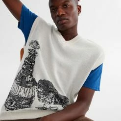 Wholesale 😉 Men's Pas De Mer Crystal Sweater Vest Neutral 🌟