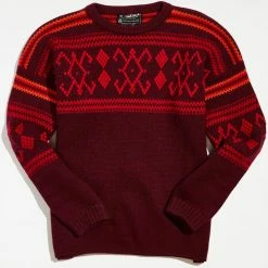 Discount 🌟 Urban Renewal Men's Vintage Patterned Crew Neck Sweater Assorted 👍