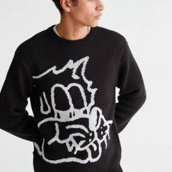 Flash Sale 🥰 Men's OBEY Kinney Graphic Sweater Black 😉