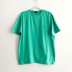 Promo 👍 Men's Vintage Polo Ralph Lauren Teal Solid Tee Green 👍